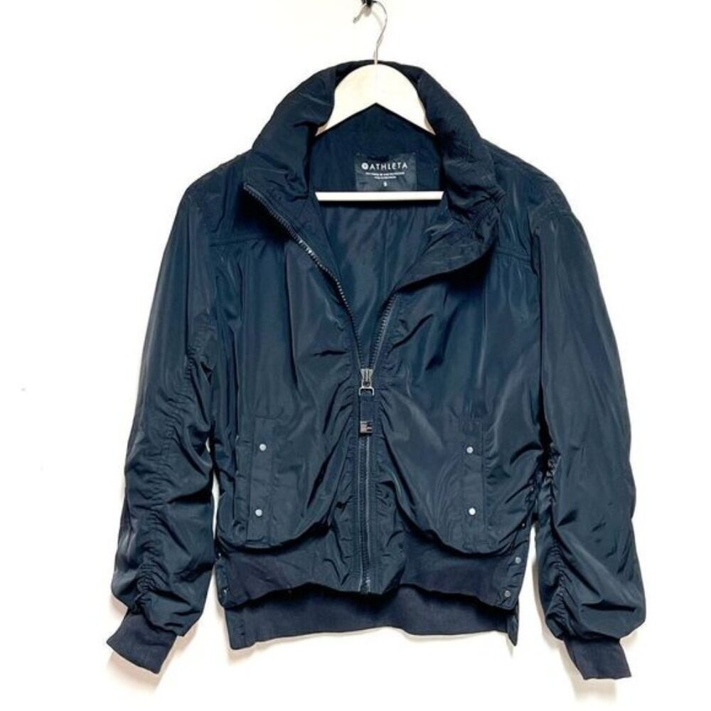 ATHLETA Point Reyes Black Moto Bomber Jacket Womens Sz S - Picture 6 of 14